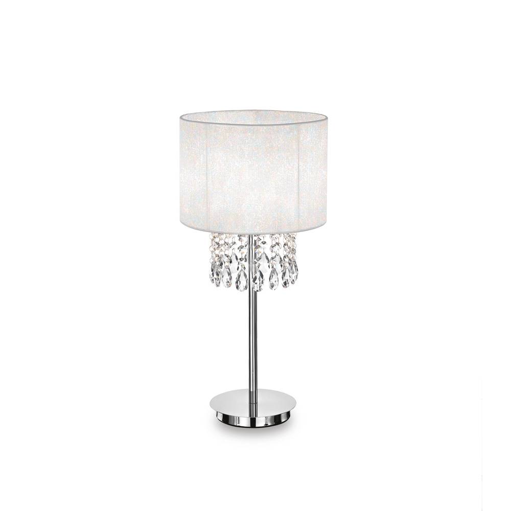 Lampade Da Scrivania Classica Opera Metallo-Cristallo Bianco 1 Luce E27-0
