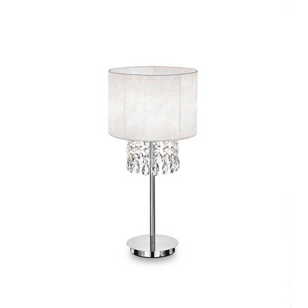 Lampade Da Scrivania Classica Opera Metallo-Cristallo Bianco 1 Luce E27