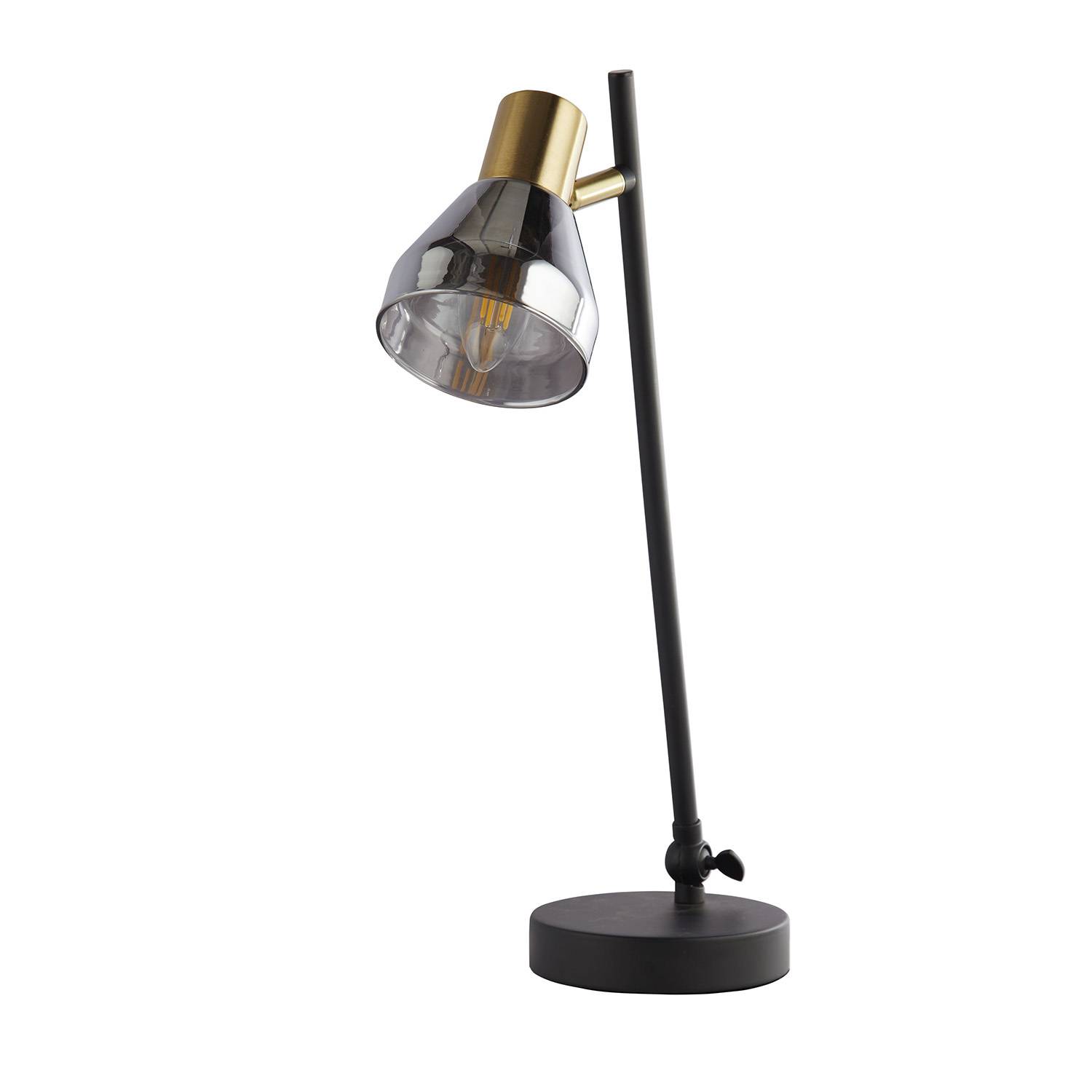 Lampada Da Scrivania Contemporanea Westminster Acciaio Nero Fumè 1 Luce E14-0
