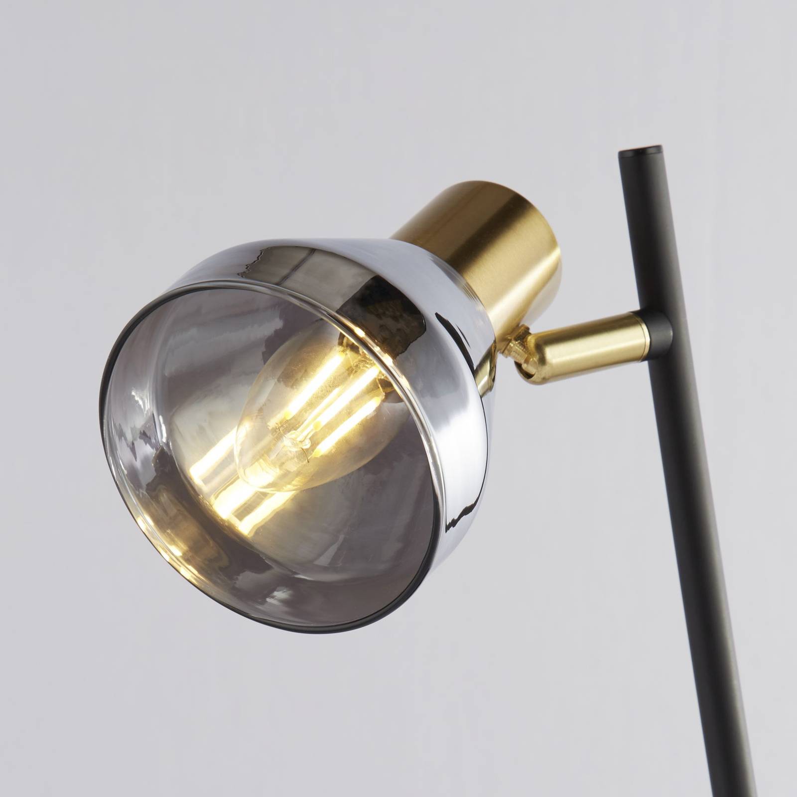 Lampada Da Scrivania Contemporanea Westminster Acciaio Nero Fumè 1 Luce E14-1