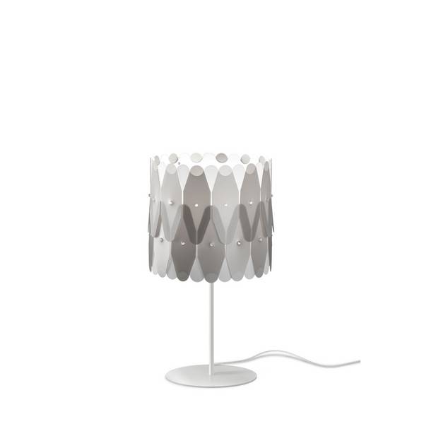 Lampada Da Scrivania Moderna Amanda Polilux ® Argento E Metallo 1 Luce E27