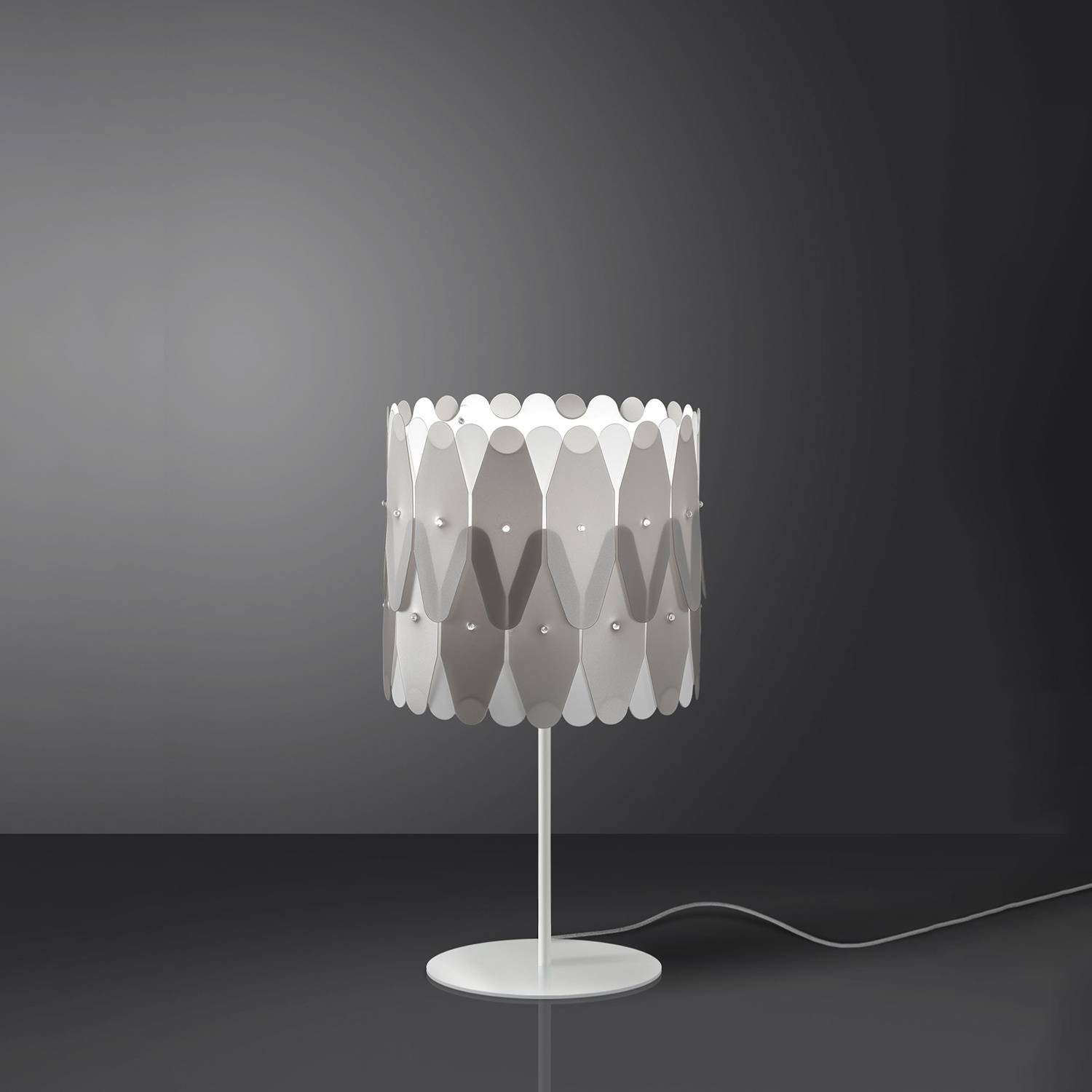 Lampada Da Scrivania Moderna Amanda Polilux ® Argento E Metallo 1 Luce E27-1