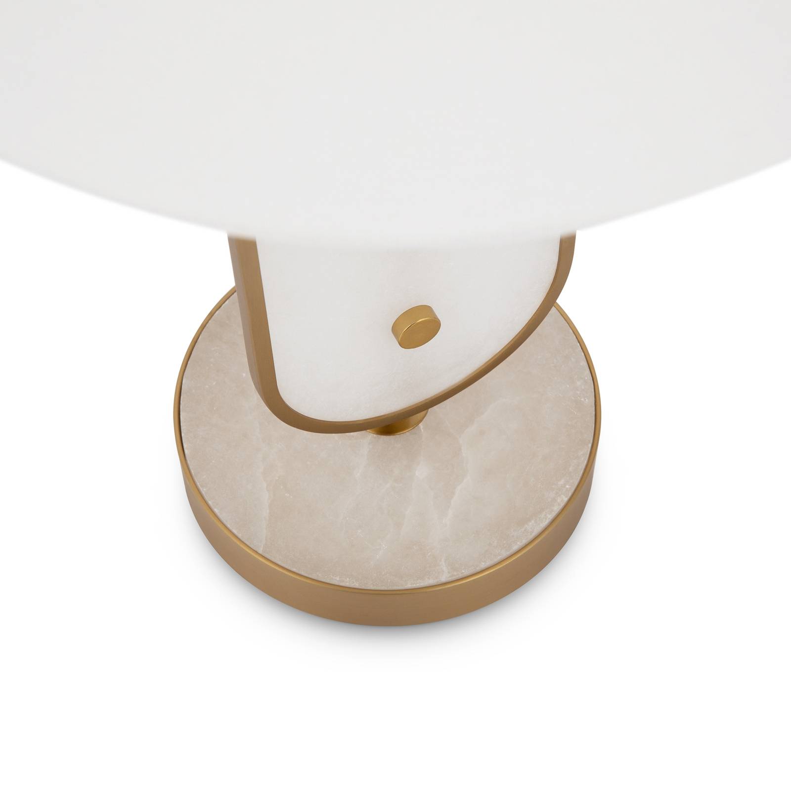 Lampada Da Tavolo Moderna Marmo Metallo Oro Paralume Tessuto 1 Luce E27 40W-3
