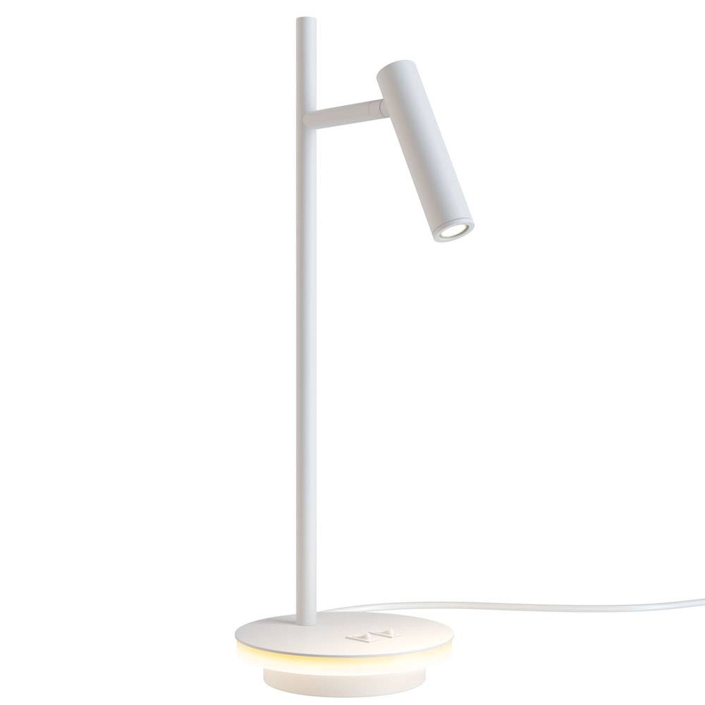 Lampada Da Tavolo Moderno Estudo Metallo Bianco 1 Luce Led 9W-0