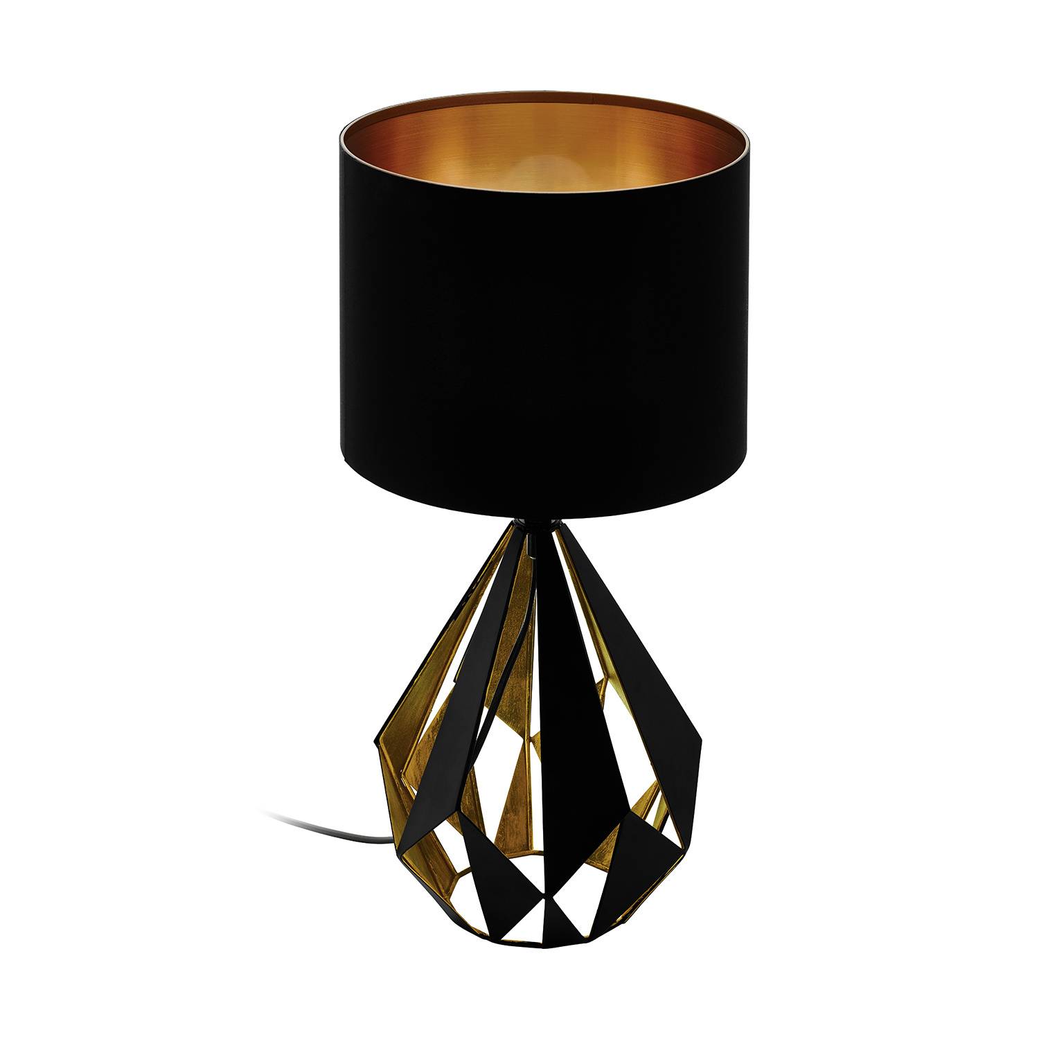 Lampada Da Tavolo Vintage Carlton 5 Acciaio Nero 1 Luce E27-0
