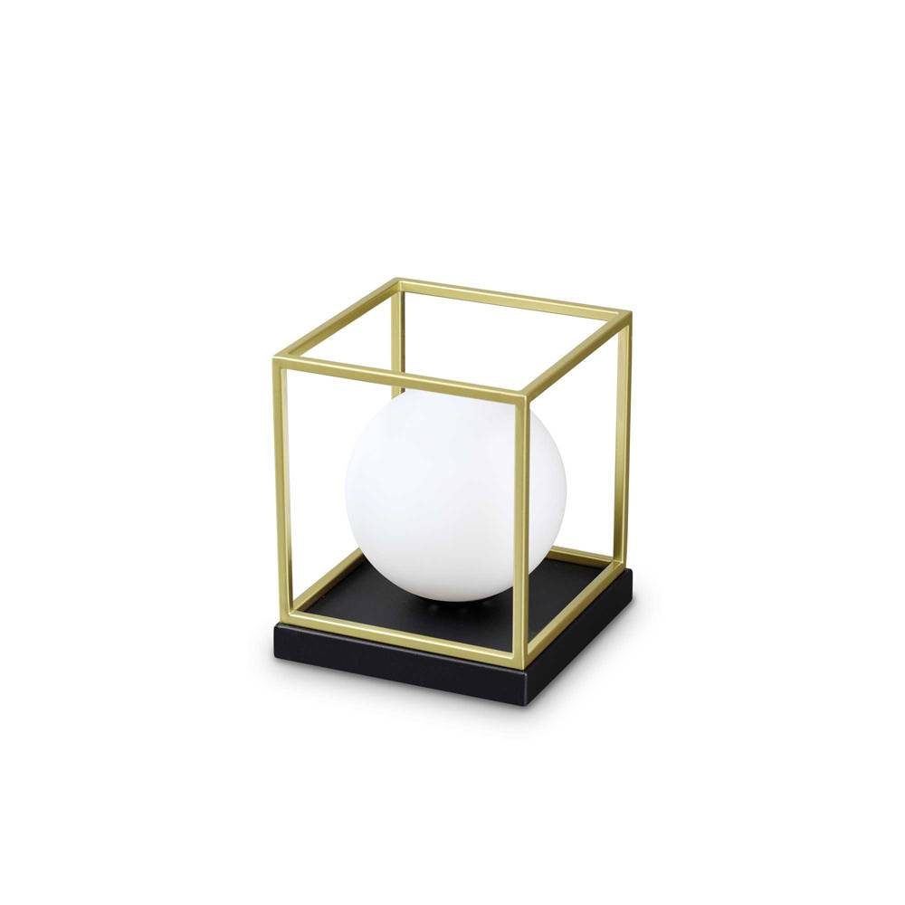 Lampada Da Scrivania Contemporanea Lingotto Metallo Ottone 1 Luce E14-0