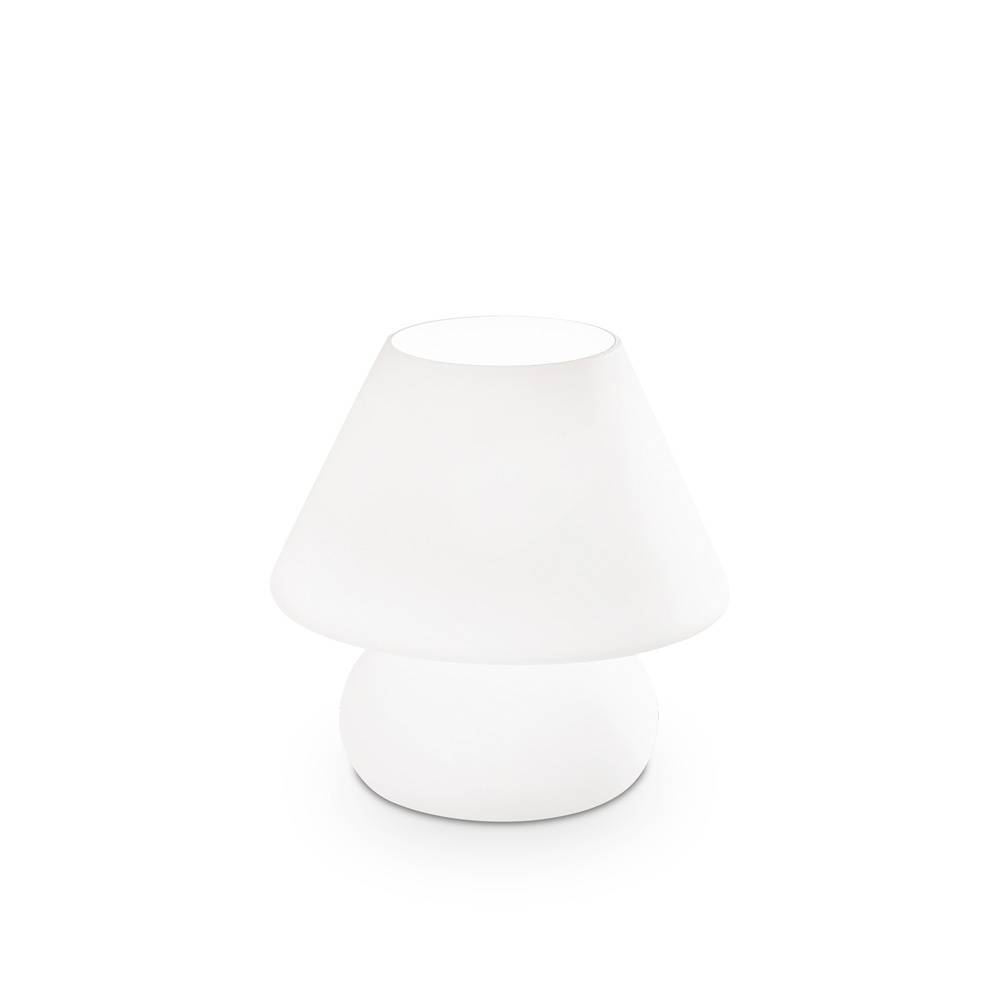 Lampada Da Scrivania-Ufficio Moderna Prato Vetro Bianco 1 Luce E27 Small-0