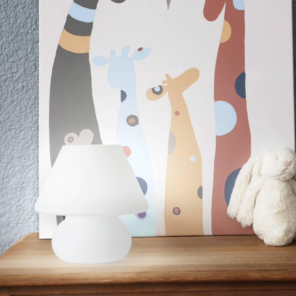 Lampada Da Scrivania-Ufficio Moderna Prato Vetro Bianco 1 Luce E27 Small-1