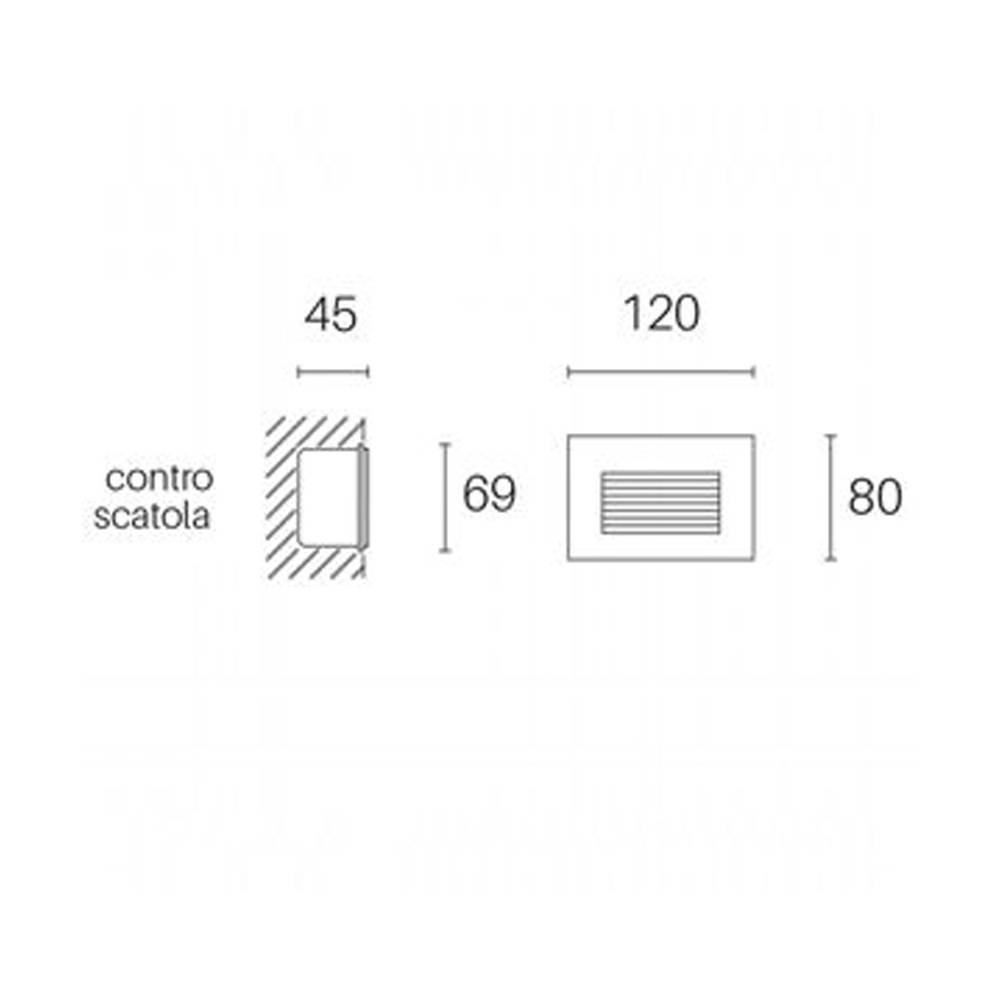 Segnapasso Dente Da Esterno Moderno Spina Alluminio E Vetro Bianco Led 3W 4000K-1