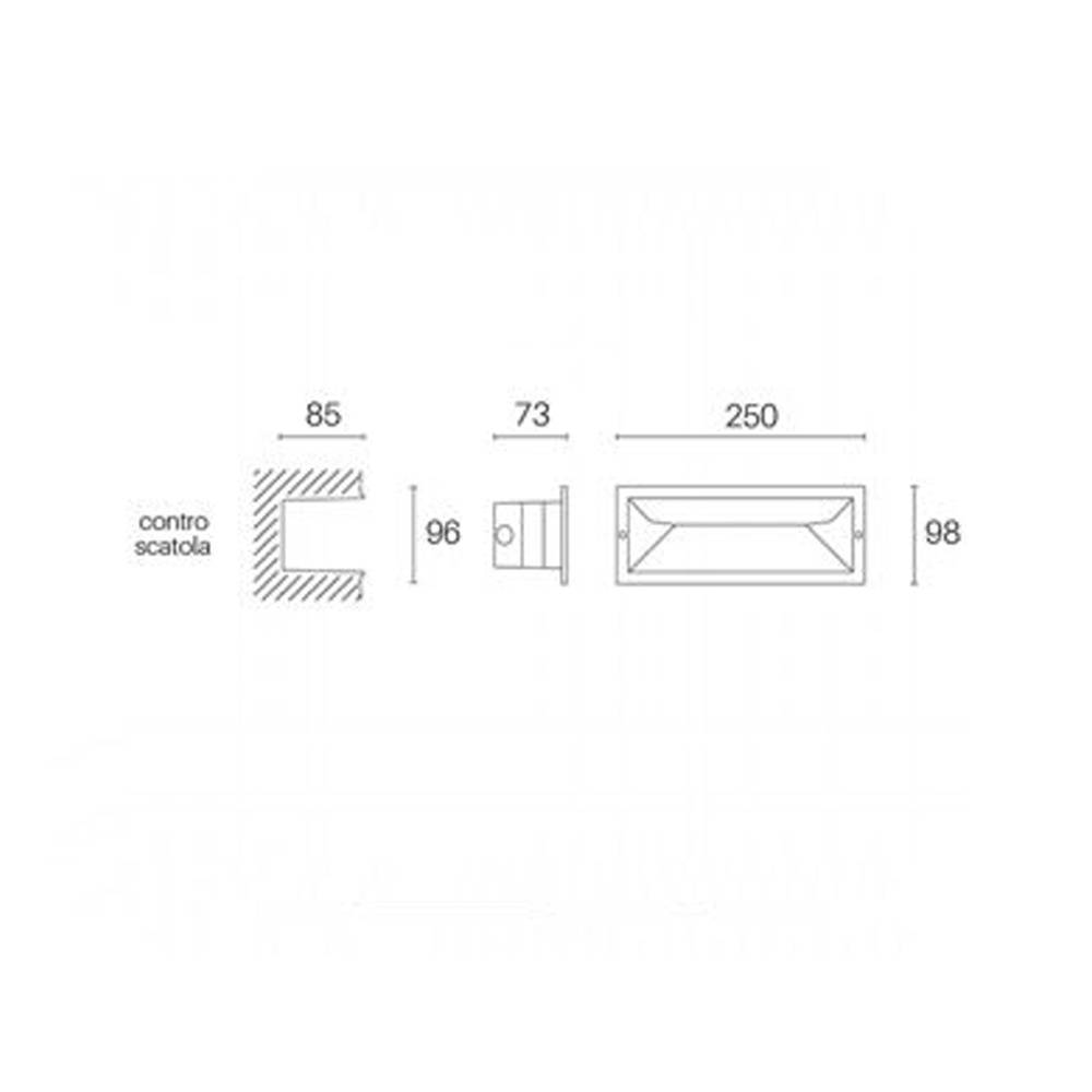 Segnapasso Incasso Chiuso Mask Alluminio E Termoplastica Grigio Led 12W 4000K-1