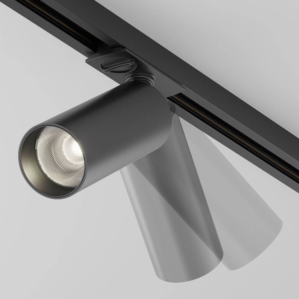 Faretto Per Binario Focus Led Clip Moderno Alluminio Nero 1 Luce Naturale-4