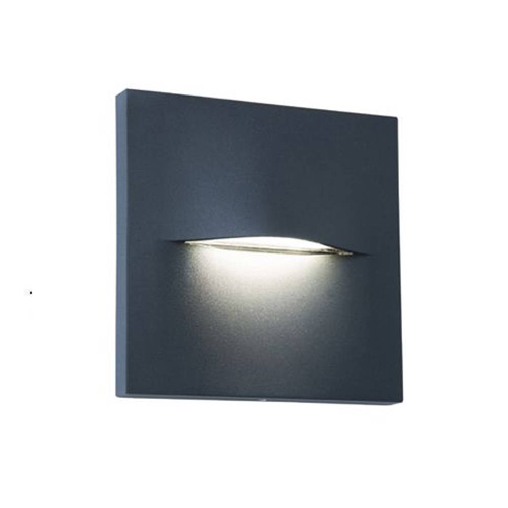 Segnapasso Quadrato Moderno Open Alluminio Grafite 3W Led 3000K-0