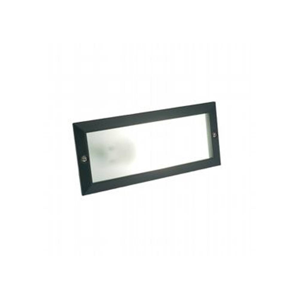 Segnapasso A Incasso Esterno Moderno Walking Alluminio E Vetro Nero 1 Luce E27-0