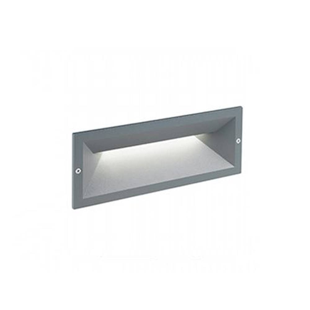 Segnapasso Incasso Chiuso Mask Alluminio E Termoplastica Grigio Led 12W 4000K-0