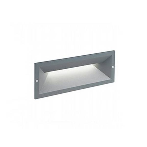 Segnapasso Incasso Chiuso Mask Alluminio E Termoplastica Grigio Led 12W 4000K