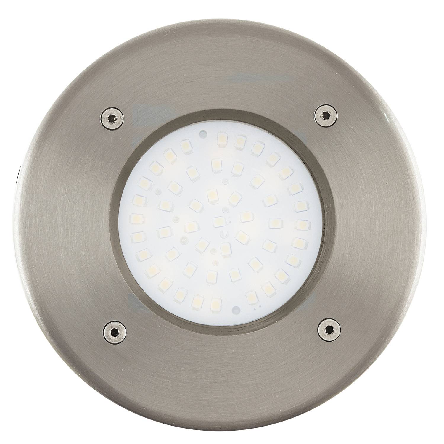 Segnapasso Esterno Tondo Moderno Lamedo Acciaio Argento Vetro Bianco Led-0