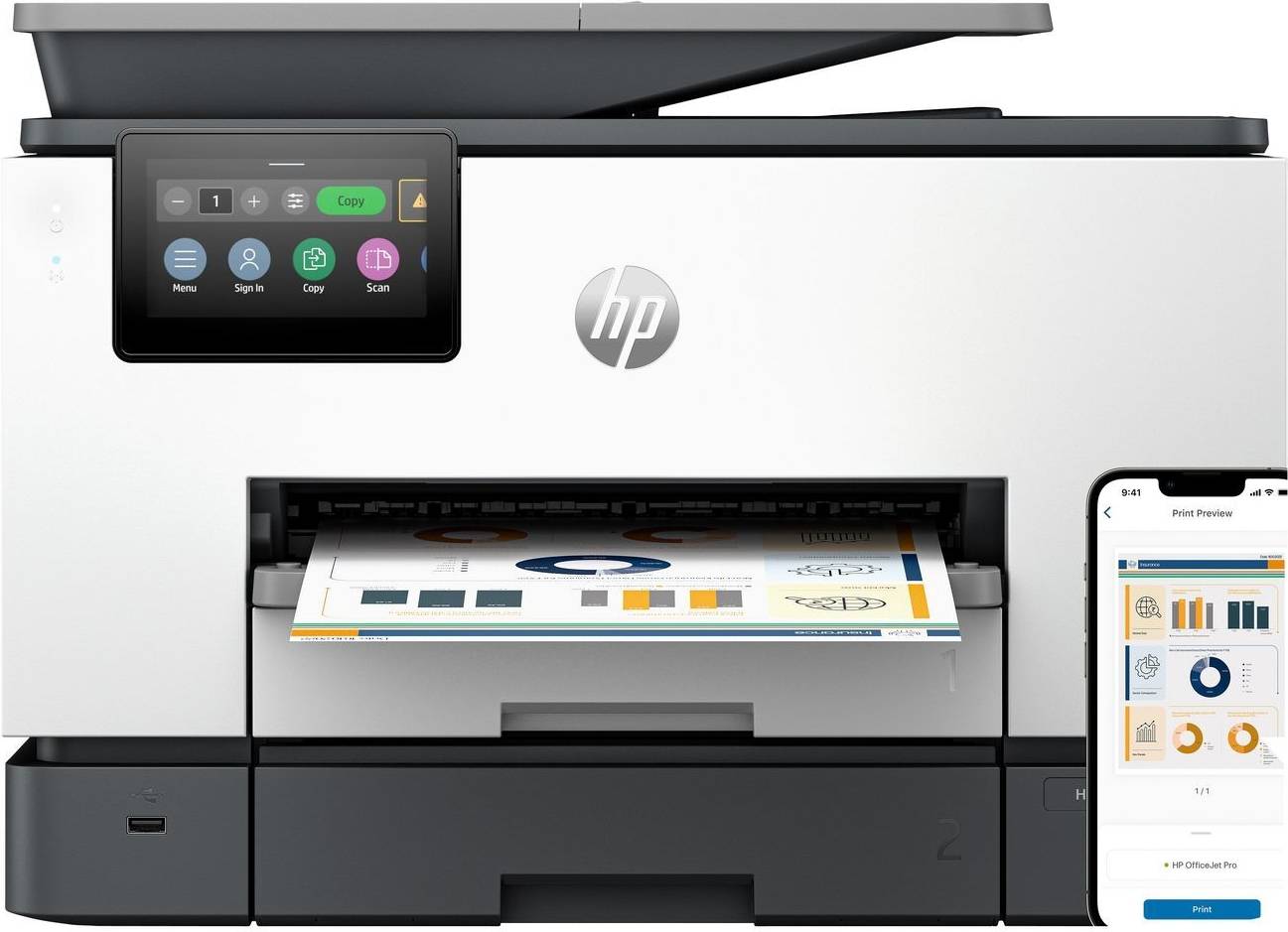HP OfficeJet Pro 9130b Wireless All-in-One Colore Stampante, Stampa fronte/retro; fotocopiatrice, scanner-0
