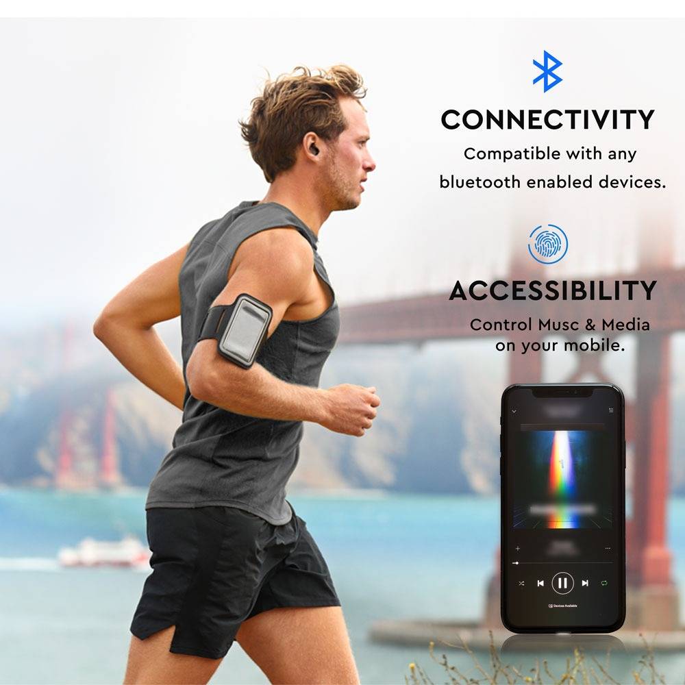 V-TAC Auricolare Bluetooth 55mAh Colore Nero-2