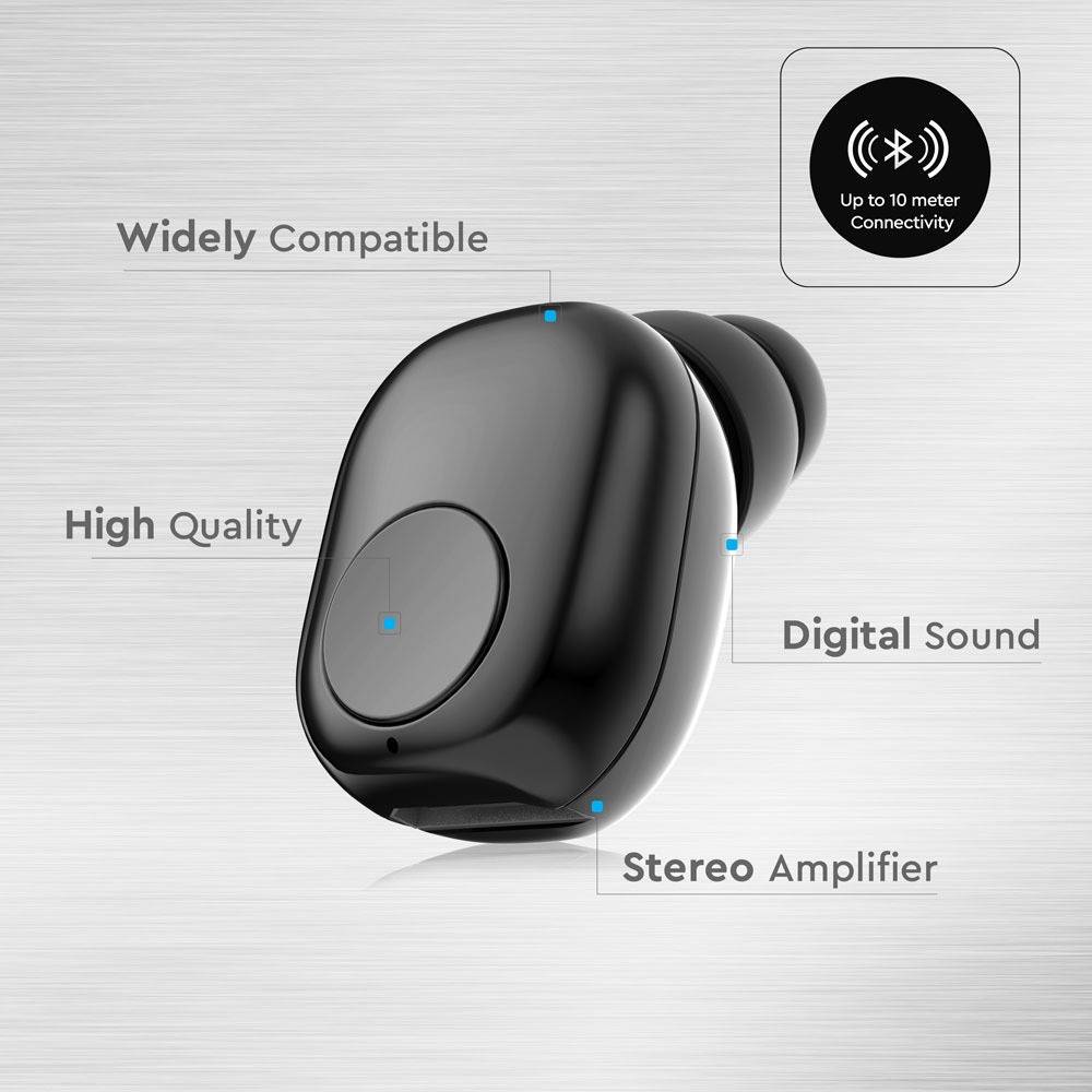 V-TAC Auricolare Bluetooth 55mAh Colore Nero-4