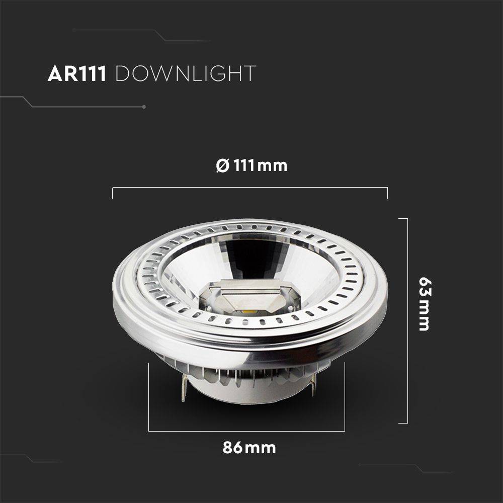 V-TAC Faretto LED AR111 12W G53 40° 4000K-2