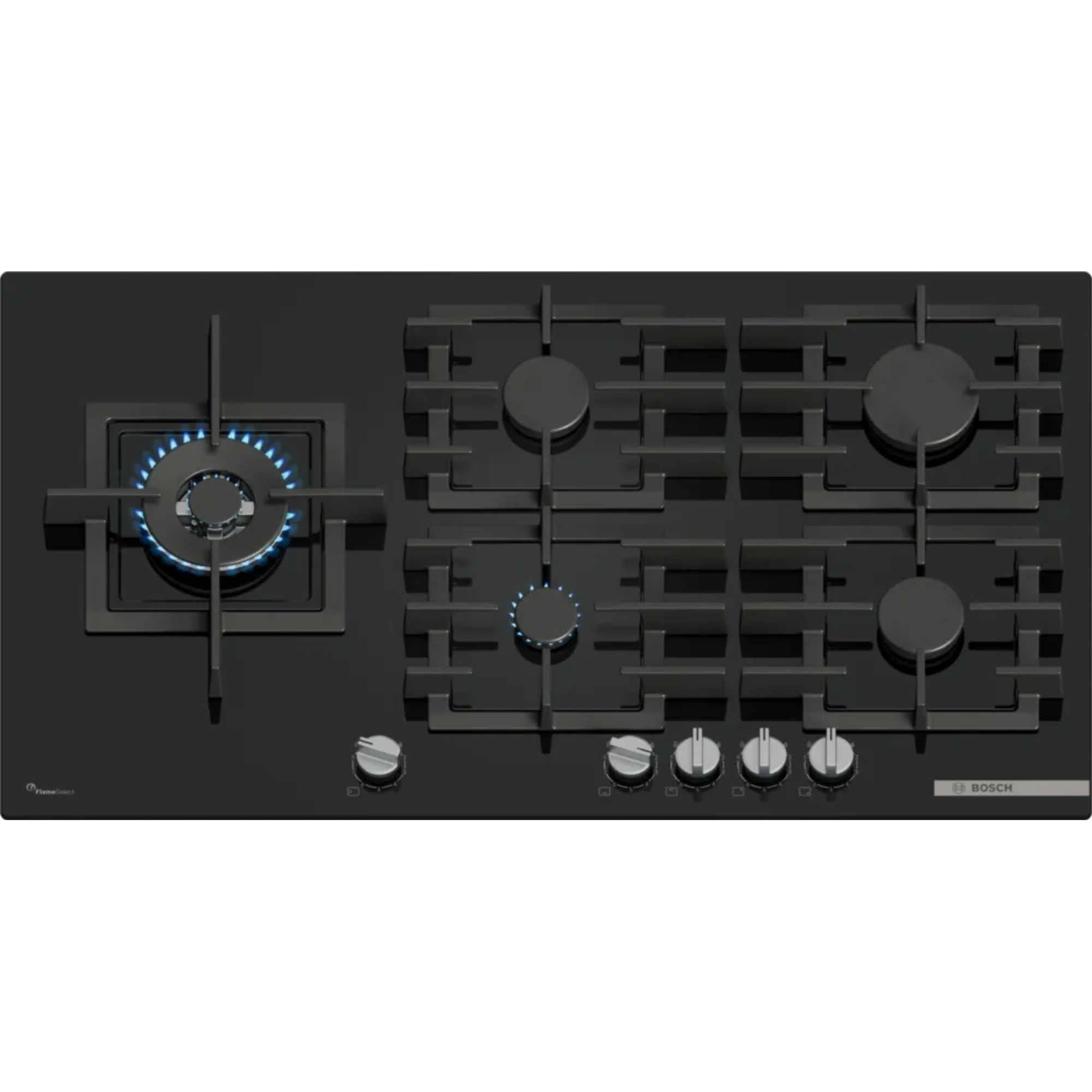 Bosch Serie 6 PPM9A6I40 , Piano cottura a gas, 90 cm, Vetro temperato, Nero-1