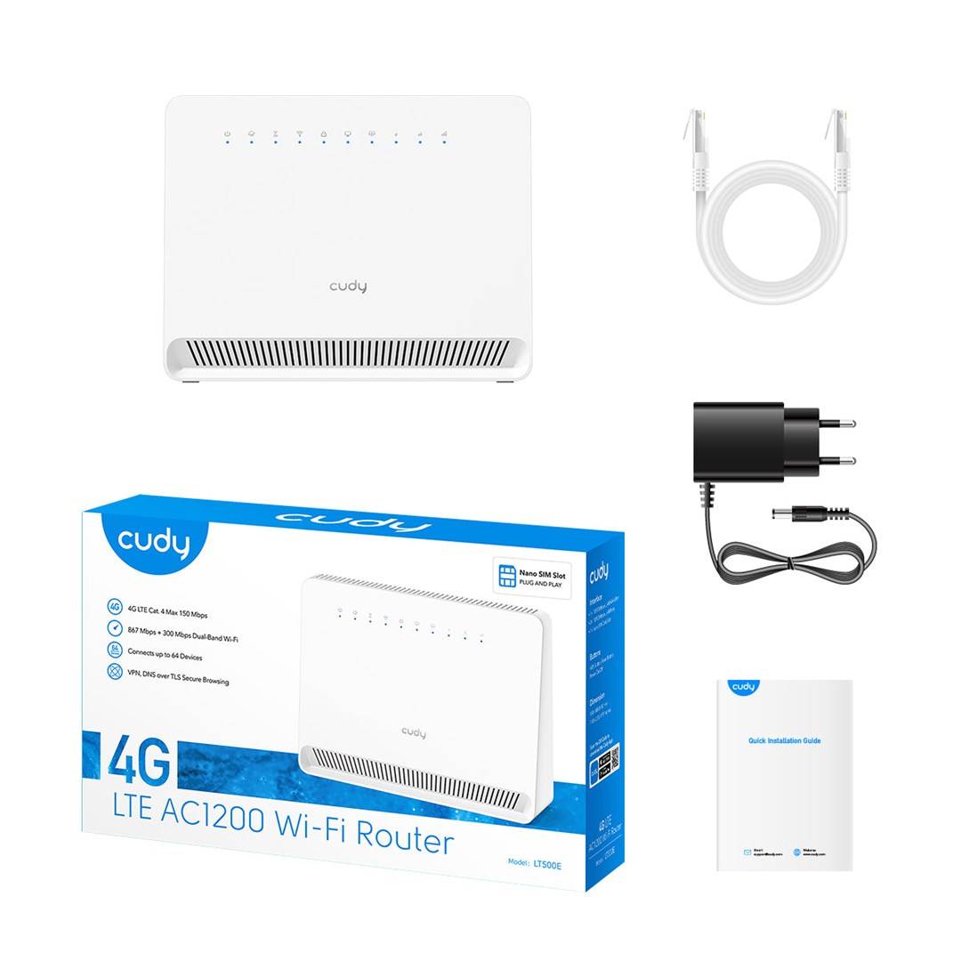 Cudy LT500E router wireless Fast Ethernet Dual-band (2.4 GHz/5 GHz) 4G Bianco-4