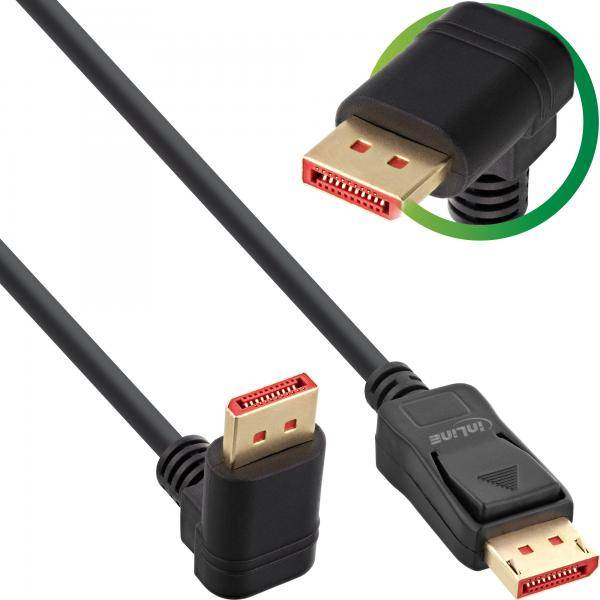 InLine DisplayPort 1.4 Kabel - 8K4K - nach unten gewinkelt - schwarz/gold - 1m-0