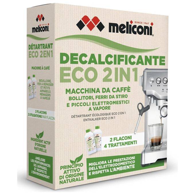 Meliconi Eco 2?in?1 Decalcificante - Liquido decalcificante e igienizzante per macchine da caffe' e piccoli elettrodomes-0