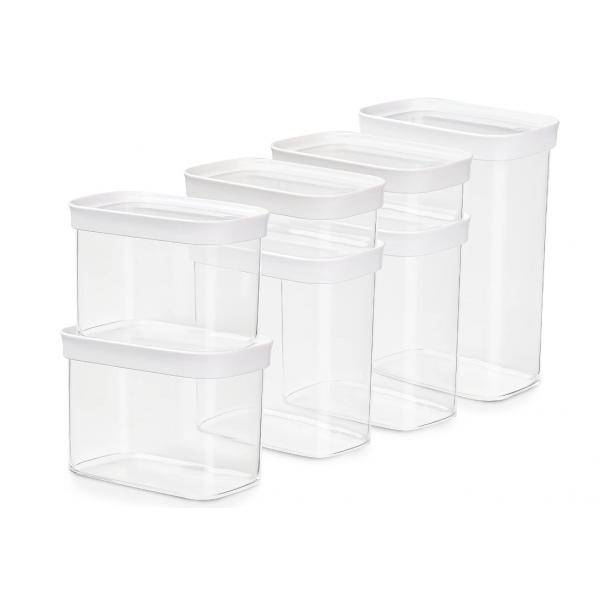 EMSA N1142900 recipiente per cibo Rettangolare Contenitore Trasparente, Bianco 7 pz-0