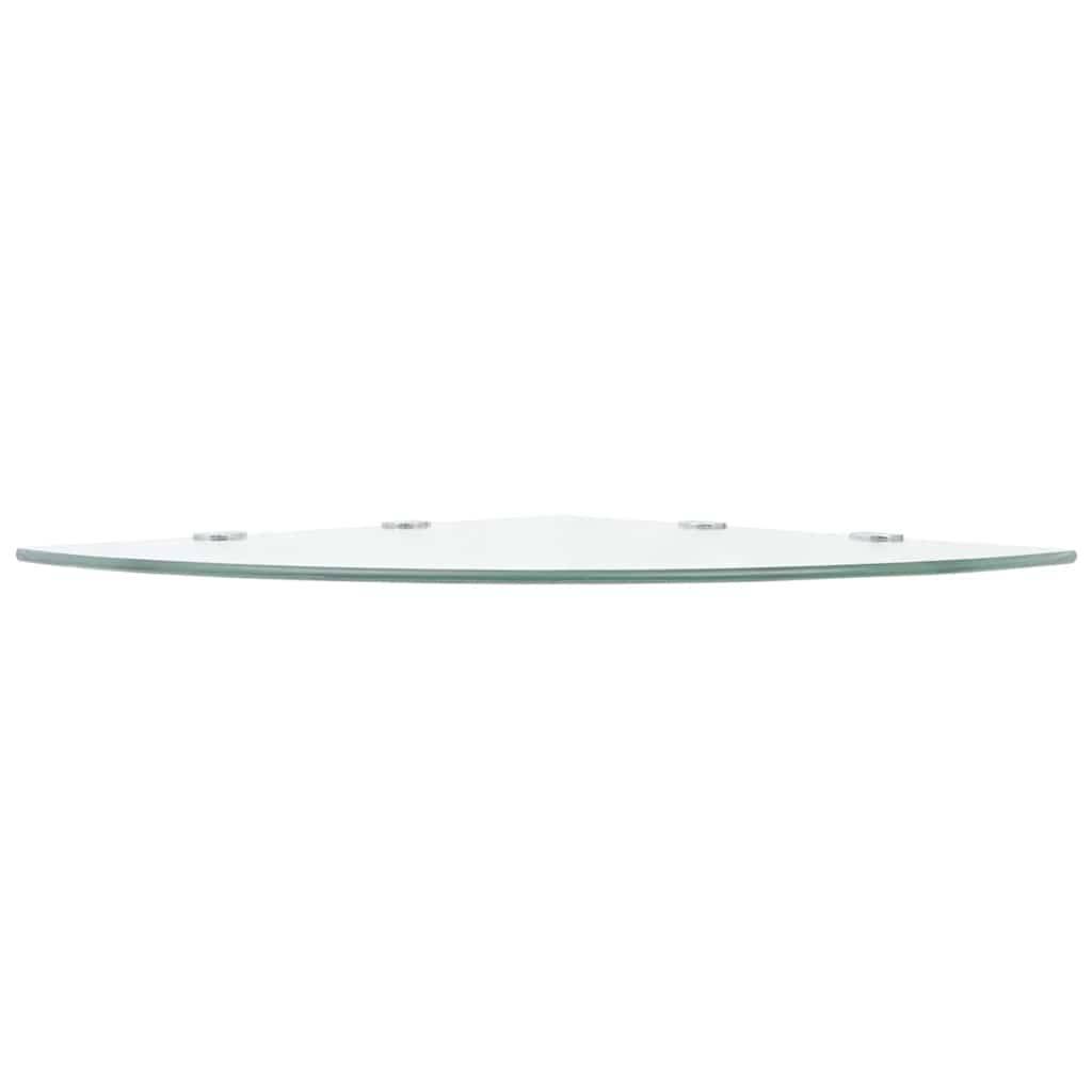 Scaffale Angolare con Supporto in Cristallo Vetro Chiaro 45x45 cm-4