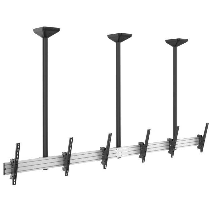 Equip Supporto Soffitto 3 Schermi 45-50'' VESA 600x400 Inclinabile TV Monitor-0