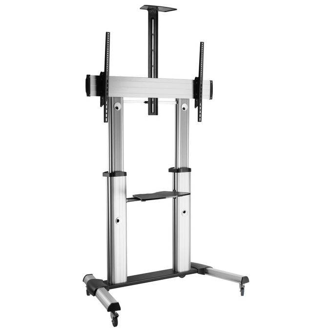 Equip Carrello TV Telescopico 60-100 Pollici 100kg con Ruote Regolabile Supporto-0