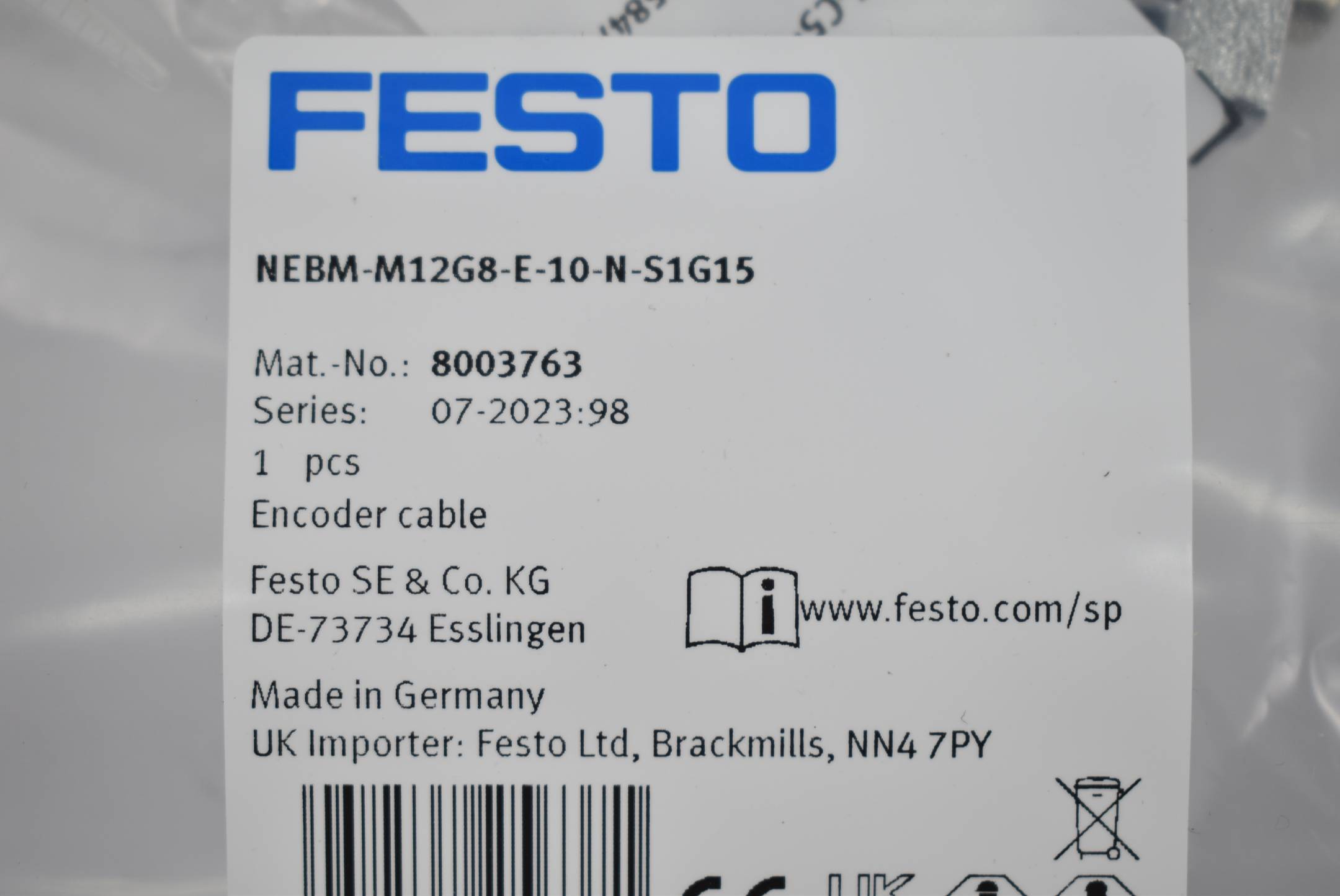 FESTO 8003763 8003763 Cavo encoder 1 pz.-3