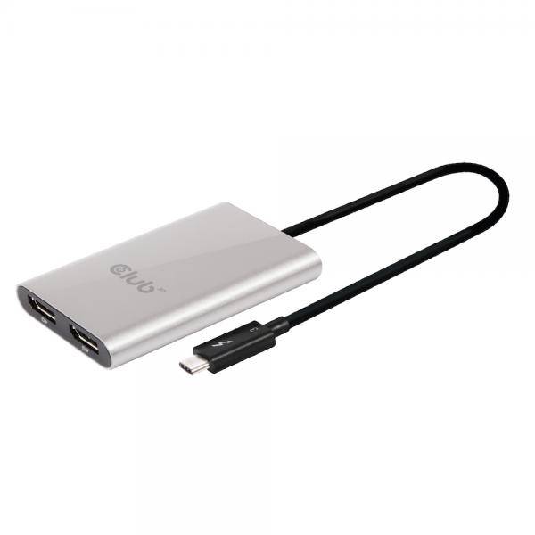 CLUB3D SENSEVISION VIDEO SPLITTER THUNDERBOLT3 TO 2*DISPLAY PORT GRIGIO-0