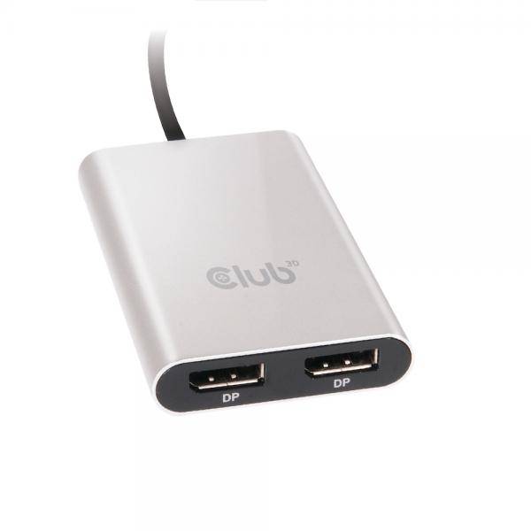 CLUB3D SENSEVISION VIDEO SPLITTER THUNDERBOLT3 TO 2*DISPLAY PORT GRIGIO-2