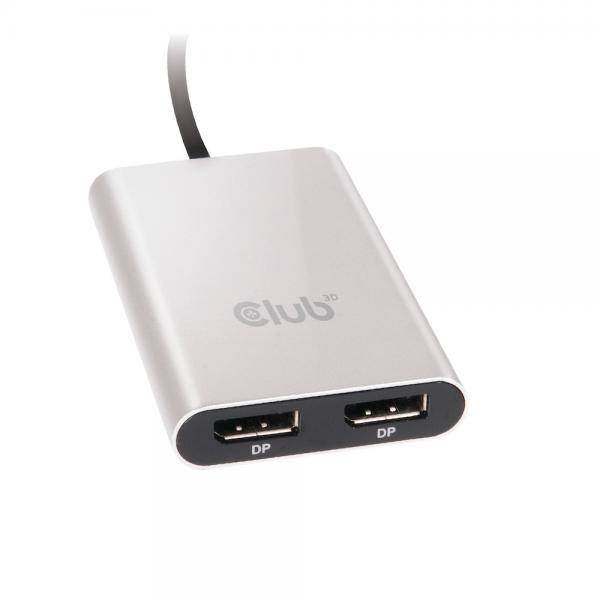 CLUB3D SENSEVISION VIDEO SPLITTER THUNDERBOLT3 TO 2*DISPLAY PORT GRIGIO-3