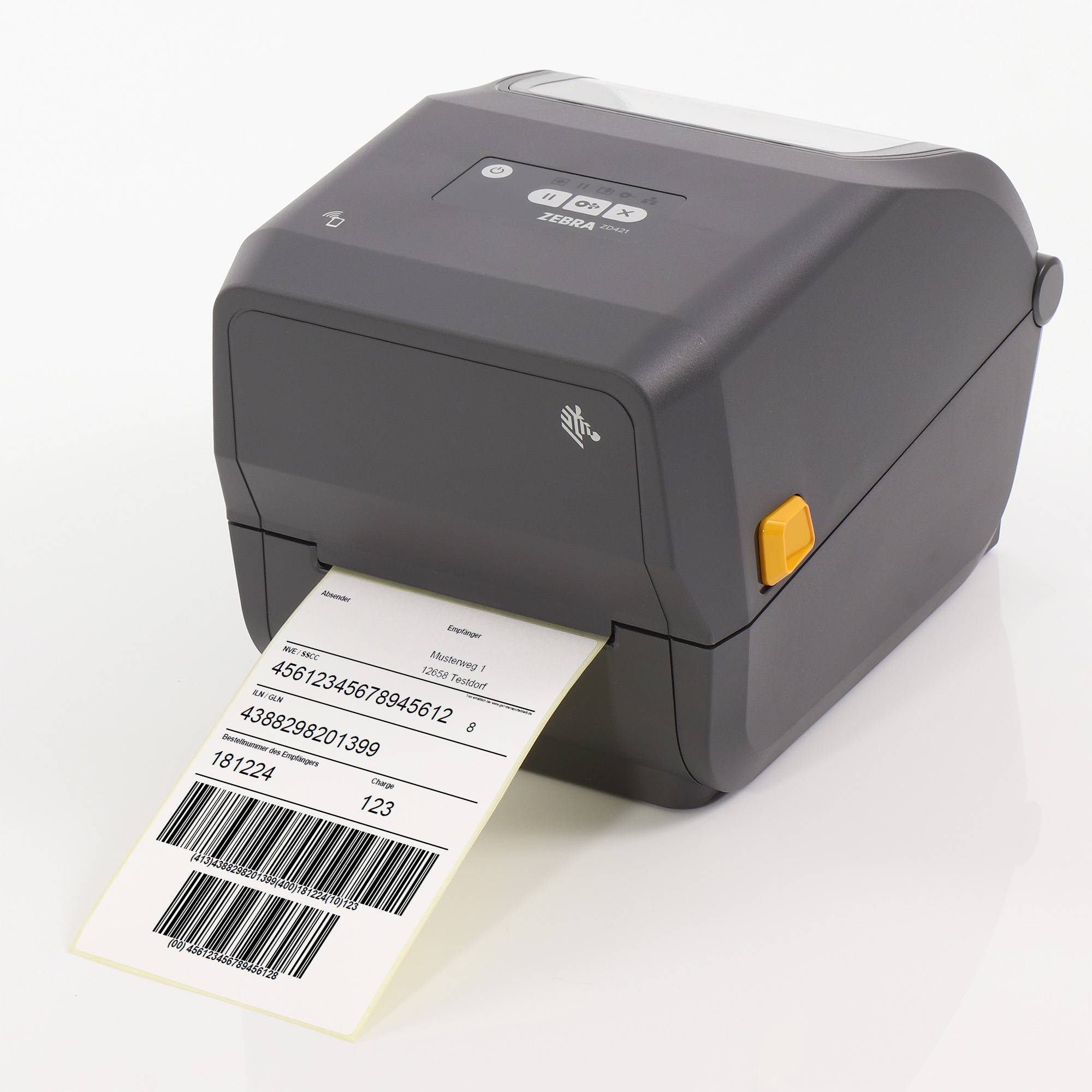 Zebra Zd421t Stampante Termica Per Etichette 104mm Zpl Epl Usb Lan Bluetooth Bt-1