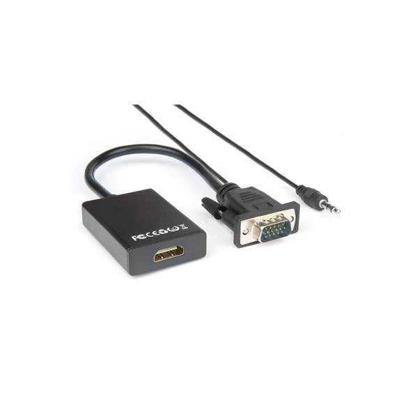 HAMLET XVAVGA-HDMA ADATTATORE VIDEO VGA M A HDMI F CON AUDIO JACK 3.5MM 1080P BLACK
