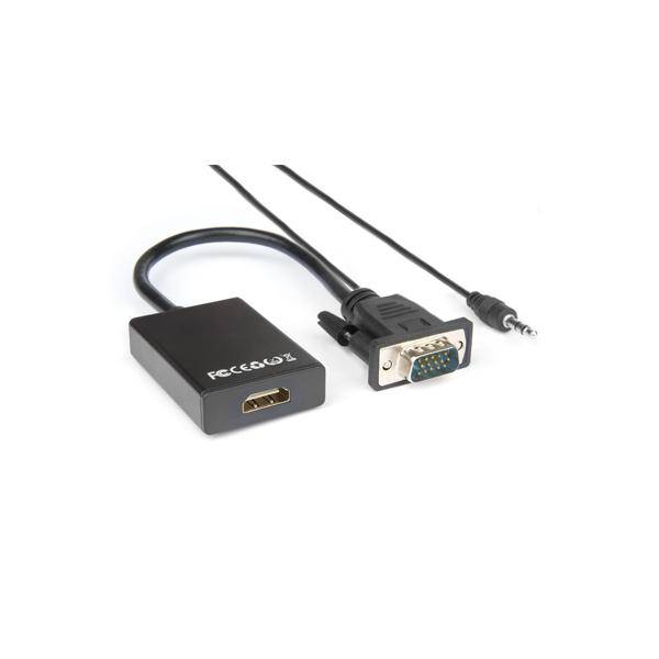 HAMLET XVAVGA-HDMA ADATTATORE VIDEO VGA M A HDMI F CON AUDIO JACK 3.5MM 1080P BLACK-0