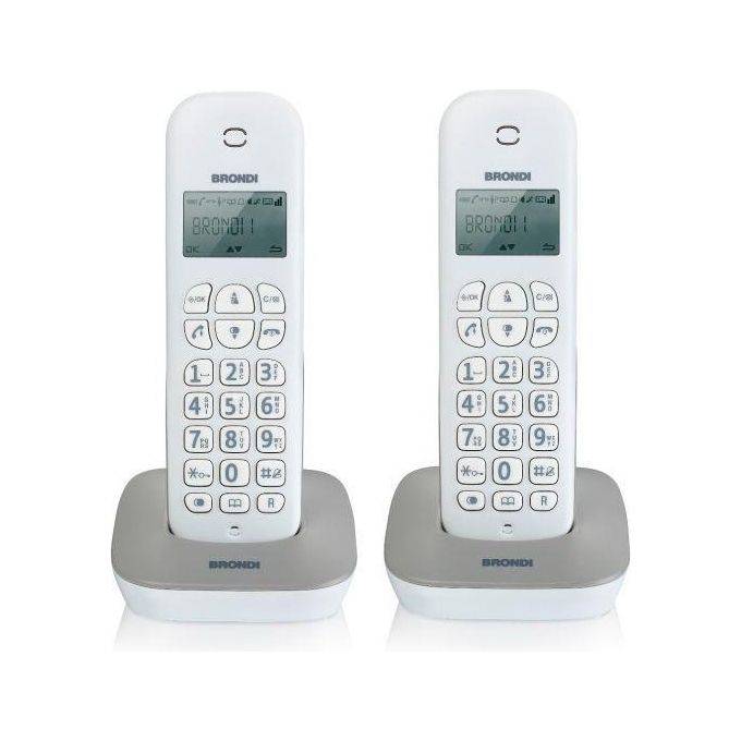 Brondi Gala Twin Telefono Cordless Bianco-Grigio-0