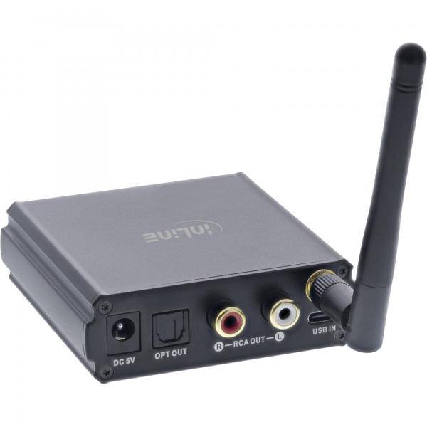 InLine Ricevitore HiFi Bluetooth 5.1 e DAC USB, con LCD-1