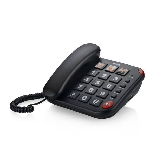 TELEFONO FISSO BRONDI BRAVO 15 TASTI GRANDI TASTO SOS BLACK-1
