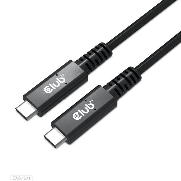 CLUB3D USB4 TYPE C GEN 3X2 BI DIRECTIONAL CABLE 40GBPS 8K60HZ 100W POWERDELIVERY M/M-0