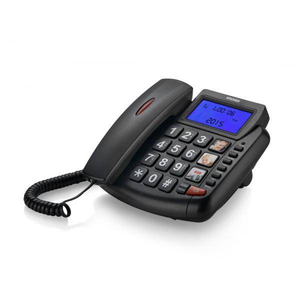 Brondi Telefono Tavolo Tasti Grandi Nero-1