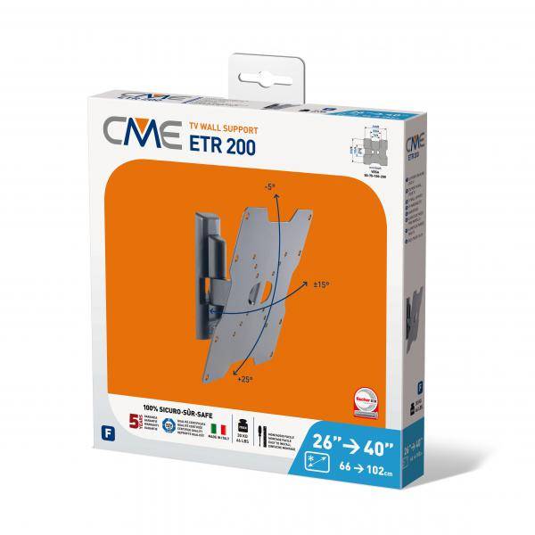Meliconi ETR200 Supporto tv 26-40 Max 30kg Orientabile Tilt Nero-2