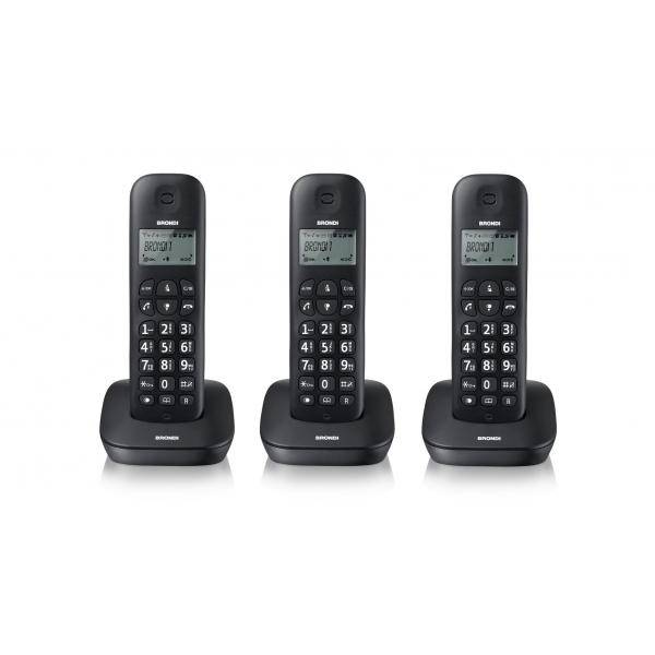 Telefono Cordless Brondi Gala Trio Nero-0