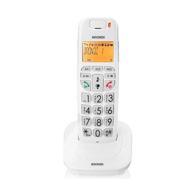 Brondi Bravo Bright Telefono Cordless con Ampio Display Retroilluminato e Grandi Numeri-0