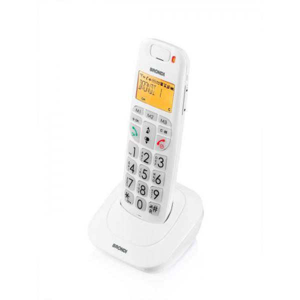 Brondi Bravo Bright Telefono Cordless con Ampio Display Retroilluminato e Grandi Numeri-1
