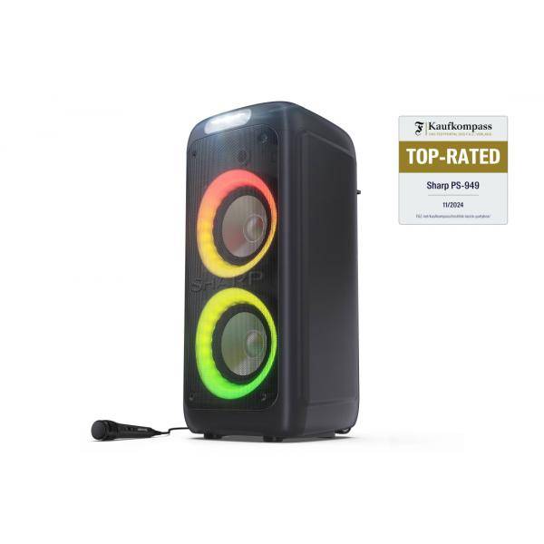 SHARP PS-949 BT Boombox USB/AUX Lichtshow schwarz-1