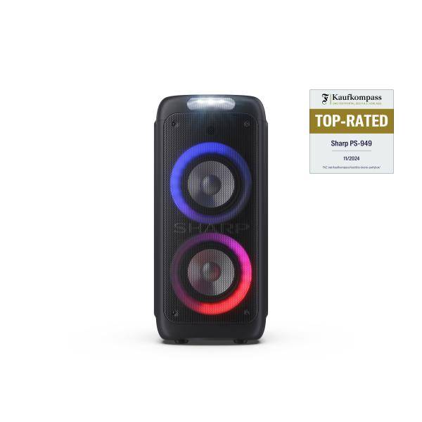 SHARP PS-949 BT Boombox USB/AUX Lichtshow schwarz-2
